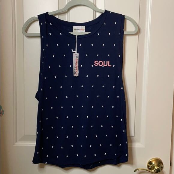 Soulcycle x Sundry Soul skull navy tank top Xs NWT - Picture 2 of 6